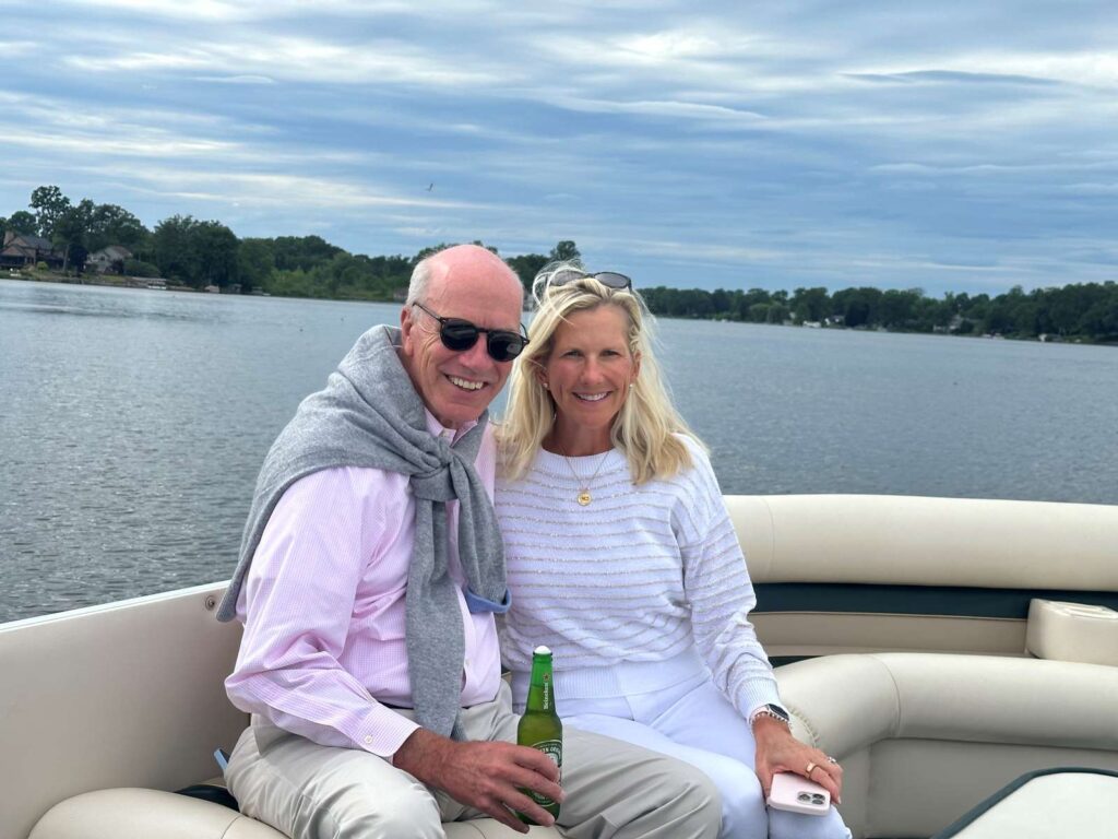 Mary Jeanne with her husband John enjoying a summer evening in Wisconsin