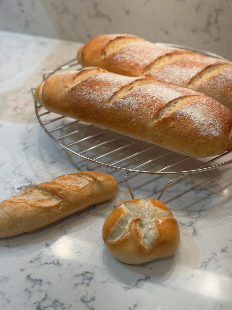 Augarten French Baguette and Roll boxes on counter in Mary Jeanne's kitchen