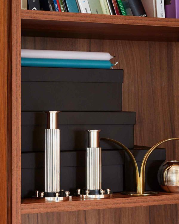 PUIFORCAT-MOOD-Collection-Etchéa-1200w-100KB Puiforcat Etchea Candlestick Lifestyle Photo on Book Shelf