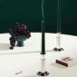 Puiforcat Etchea Candlestick Lifestyle Photo on Table with Green Candles