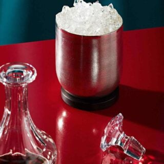 Puiforcat Jacaranda Silver Plated Ice Bucket Mood Photo with Ice.