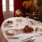 A Set Table Puiforcat Cercle d’Orfèvre Porcelain Dinnerware with Cannes Preciuex Onyx Cutlery