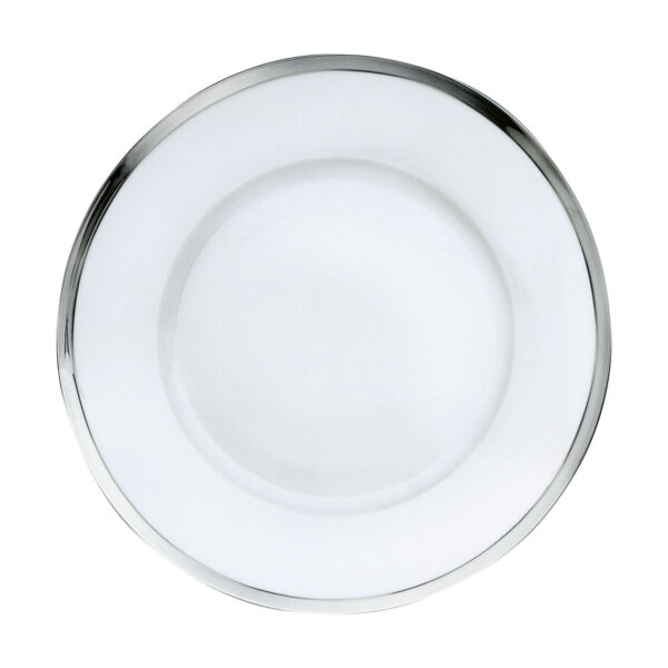 Puiforcat Cercle d’Orfèvre Porcelain Dinner Plate with Sterling Silver Rim