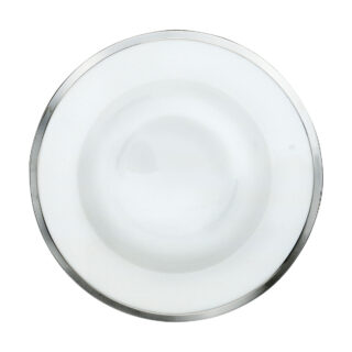 Puiforcat Cercle d’Orfèvre Porcelain Soup Plate with Sterling Silver Rim