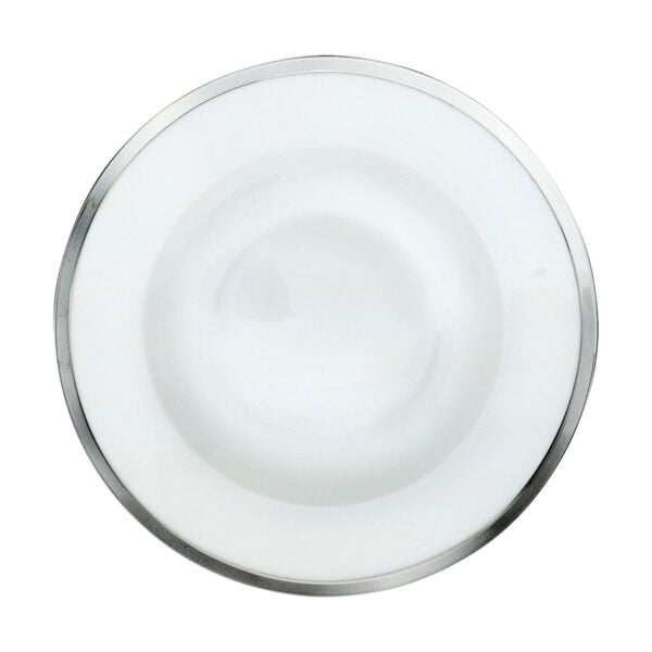 Puiforcat Cercle d’Orfèvre Porcelain Soup Plate with Sterling Silver Rim