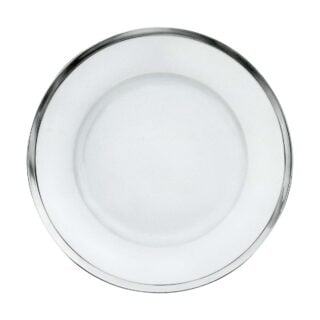 Puiforcat Cercle d’Orfèvre Porcelain Dessert Plate with Sterling Silver Rim