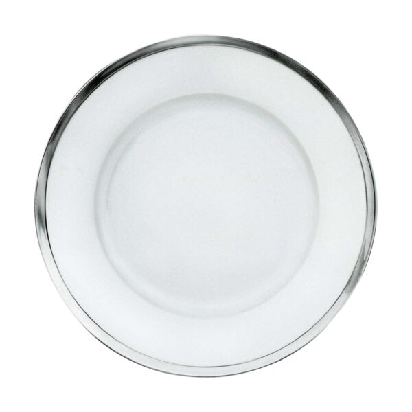 Puiforcat Cercle d’Orfèvre Porcelain Dessert Plate with Sterling Silver Rim