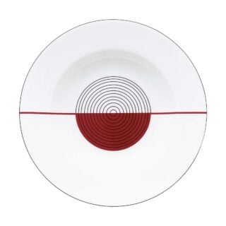Puiforcat Initiales Porcelain Cercles Rimmed Soup Plate