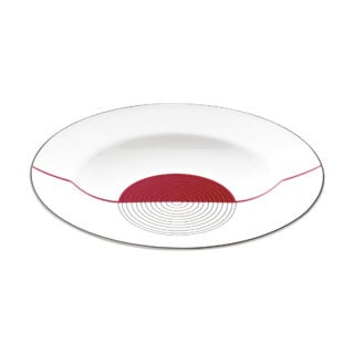 Puiforcat Initiales Porcelain Cercles Deep Round Platter