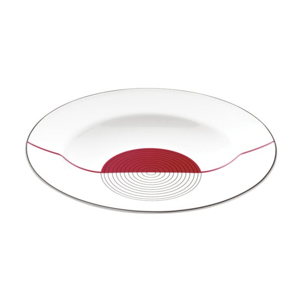 Puiforcat Initiales Porcelain Cercles Deep Round Platter