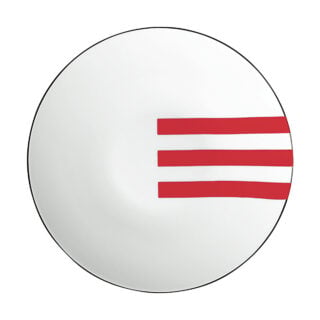 Puiforcat Initiales Porcelain Paralleles Dessert Plate