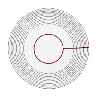 Puiforcat Initiales Porcelain Rayons Round Cake Plate