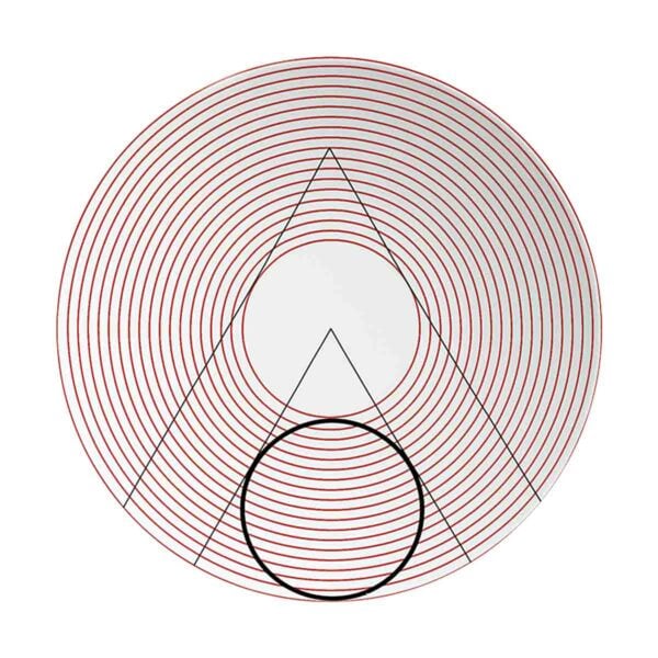 Puiforcat Initiales Porcelain Triangle Dessert Plate