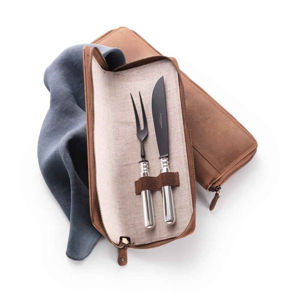 Robbe & Berking Alt-Spaten Silver Frozen Carving Set in Suede Pouch.