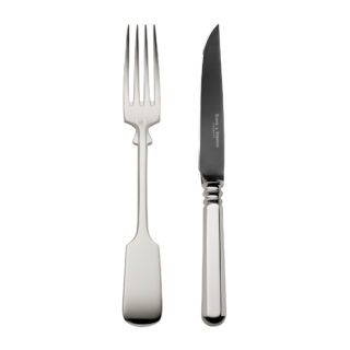 Robbe & Berking Alt-Spaten Silver Frozen Barbecue Set including Menu Fork and Frozen Steak Knife