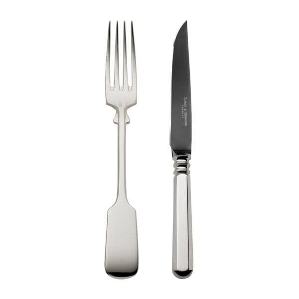 Robbe & Berking Alt-Spaten Silver Frozen Barbecue Set including Menu Fork and Frozen Steak Knife