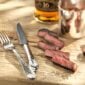 Robbe & Berking Martele Silver Frozen Barbecue Set including Menu Fork and Frozen Black Steak Knife.