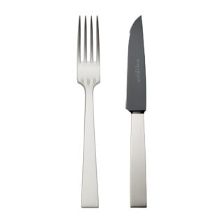 Robbe & Berking Riva Silver Frozen Barbecue Set including Menu Fork and Frozen Steak Knife