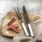 Robbe & Berking Riva Silver Frozen Carving Set including Carving Fork with Frozen Black Tines and Frozen Black Steak Knife.