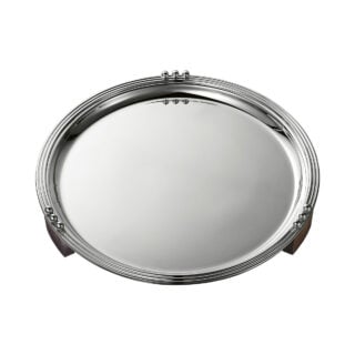 Puiforcat Etchea Art Deco 1937 Round Tray in Silver Plate | Kneen & Co