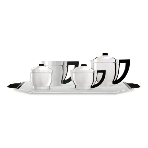 PUIFORCAT-CoffeeTea-5PC-Loya1927-ParentPerspctv-1200x1200-100KB Puiforcat Loya 1927 Coffee and Tea Service in Silver plate. Group photo.