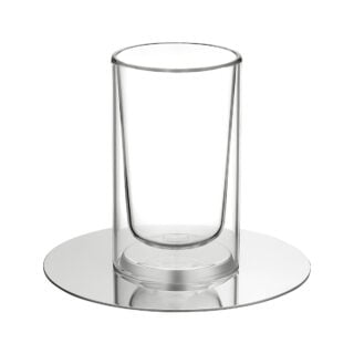 Puiforcat Phi Collection Infusion Cup, Silver Plate and Glass | Kneen & Co