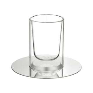Puiforcat Phi Collection Tea Cup, Silver Plate and Glass | Kneen & Co