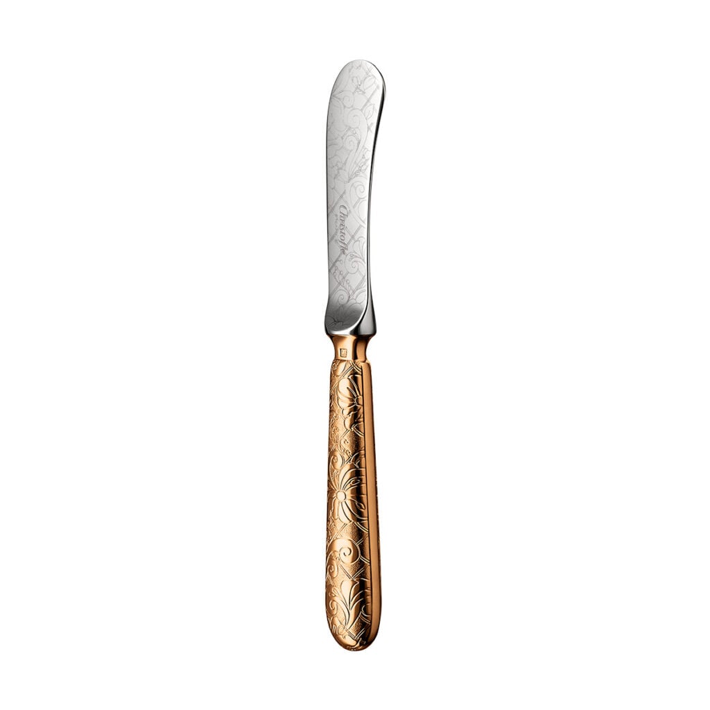 Christofle Jardin d'Eden Gilded Gold Butter Knife - Kneen & Co