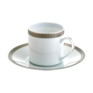 Christofle Malmaison Platinum Demitasse Cup and Saucer