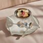 Christofle Malmaison Silver Plated Ice Cream Bowl with dessert serving and Christofle Marly spoon.