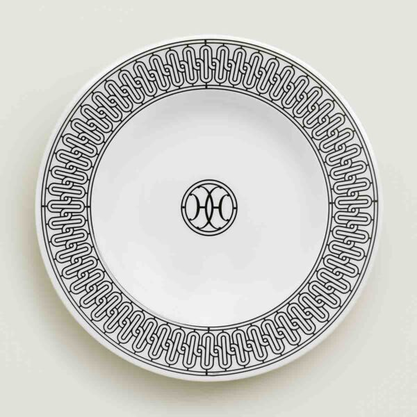 Hermes H Deco Porcelain Soup Plate | Kneen & Co