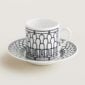 Hermes H Deco Porcelain Espresso Cup and Saucer | Kneen & Co
