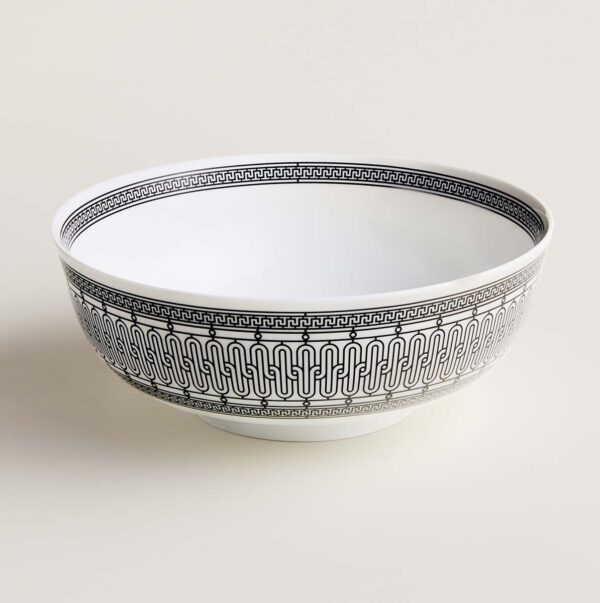 Hermes H Deco Porcelain Salad Serving Bowl | Kneen & Co