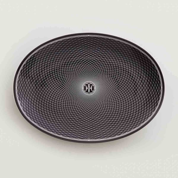 Hermes H Deco Porcelain Medium Oval Platter | Kneen & Co