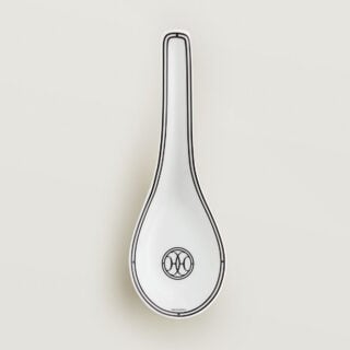 Hermes H Deco Porcelain Soup Spoon other view | Kneen & Co