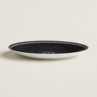 Hermes H Deco Porcelain Dessert Plate No. 2 on table view | Kneen & Co