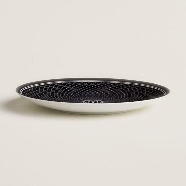 Hermes H Deco Porcelain Dessert Plate No. 2 on table view | Kneen & Co