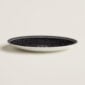 Hermes H Deco Porcelain Dessert Plate No. 2 on table view | Kneen & Co
