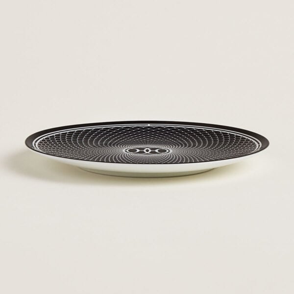 Hermes H Deco Porcelain Bread and Butter Plate Plate No. 2 on table view | Kneen & Co