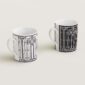 Hermes H Deco Set of 2 Porcelain Mugs (No. 1 and No. 2) other view | Kneen & Co