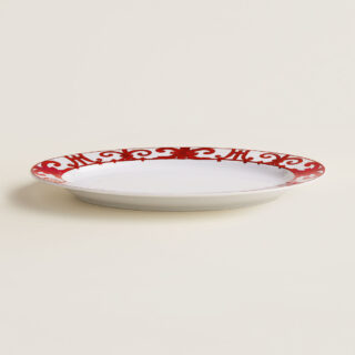 Hermes Balcon du Guadalquivir Small Oval Platter on table view | Kneen & Co