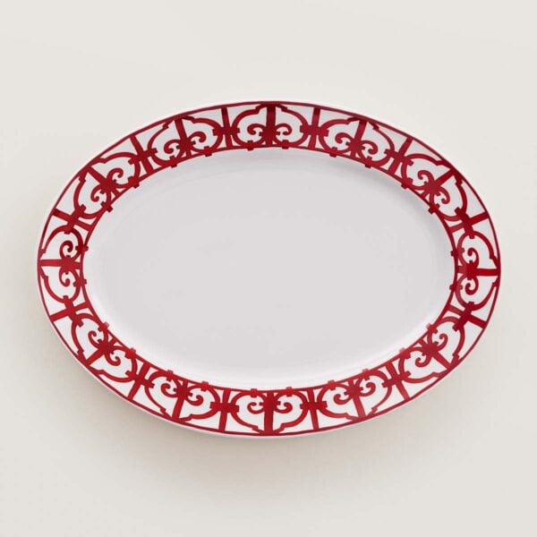 HERMES-DNRWR-balconGuadalquivir-011050P-worn-1-1200x1200px-100KB Hermes Balcon du Guadalquivir Large Oval Platter | Kneen & Co