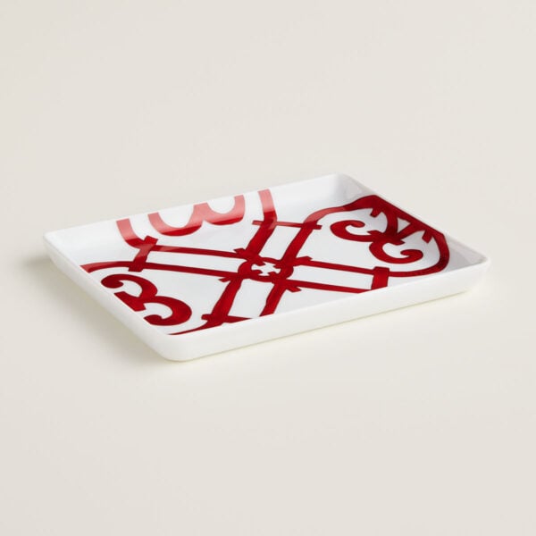 HERMES-DNRWR-balconGuadalquivir-011089P-worn-3-1200x1200px-100KB Hermes Balcon du Guadalquivir Small Tray or Sushi Plate on table view | Kneen & Co