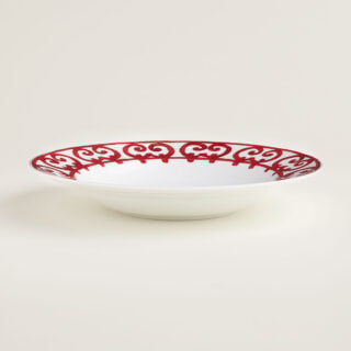 Hermes Balcon du Guadalquivir Soup Plate on table view | Kneen & Co