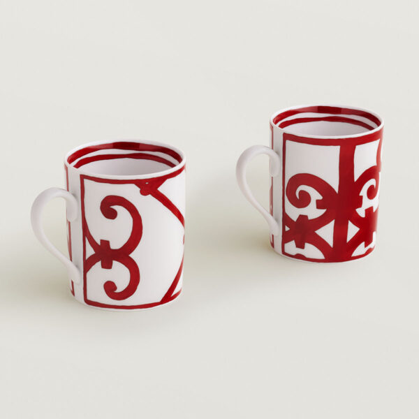 Hermes Balcon du Guadalquivir Set of 2 Mugs (no. 1 and no. 2) other view | Kneen & Co