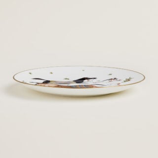 Hermes Cheval D'Orient Porcelain Dessert Plate on table view | Kneen & Co
