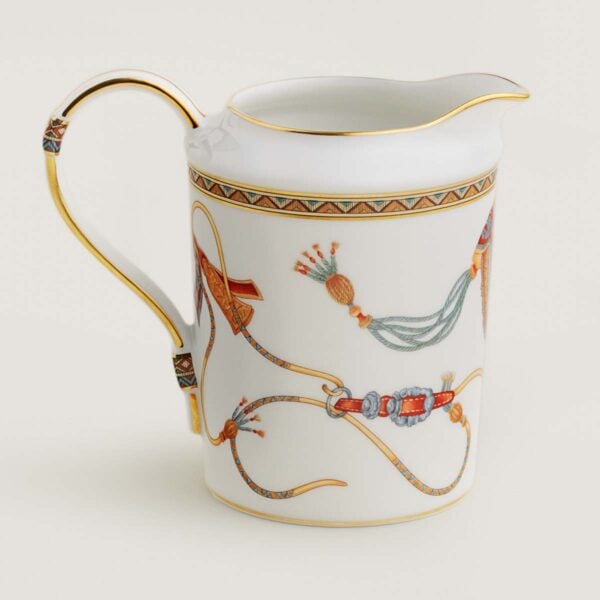 HERMES-DNRWR-cheval-dOrient-009821P-worn-3-1200x1200px-100KB Hermes Cheval D'Orient Porcelain Creamer other view | Kneen & Co