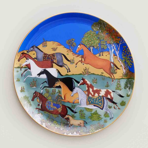 Hermes Cheval D'Orient Porcelain Tart Platter | Kneen & Co