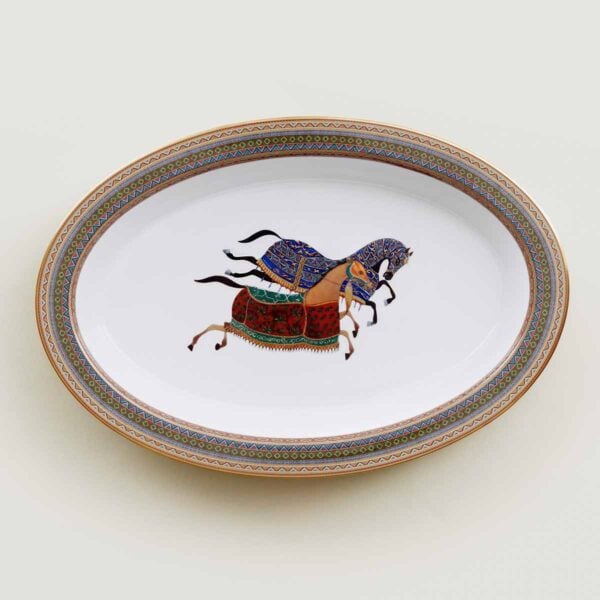 HERMES-DNRWR-cheval-dOrient-009827P-worn-1-1200x1200px-100KB Hermes Cheval D'Orient Porcelain Vegetable Dish | Kneen & Co