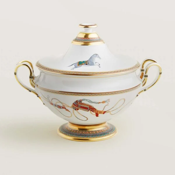 HERMES-DNRWR-cheval-dOrient-009829P-worn-1-1200x1200px-100KB Hermes Cheval D'Orient Porcelain Soup Tureen | Kneen & Co